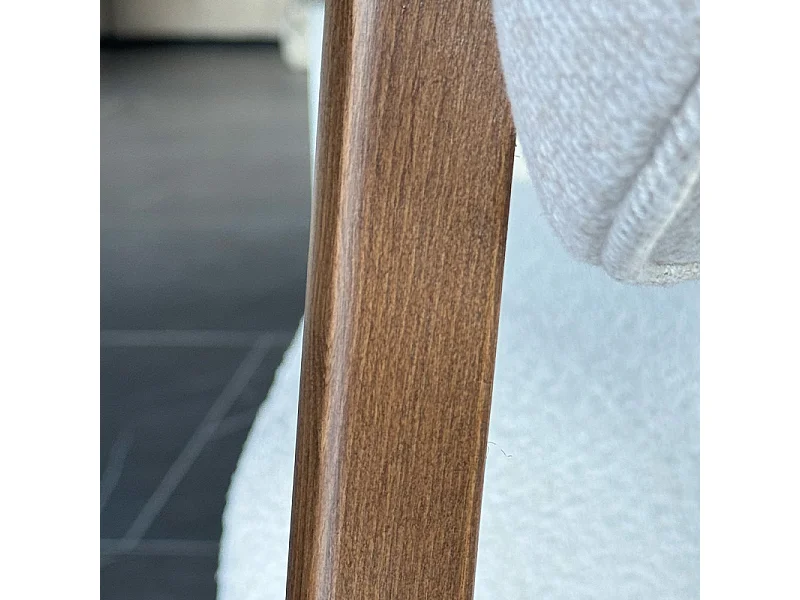 Silla COPENHAGUE madera Walnut y tejido claro