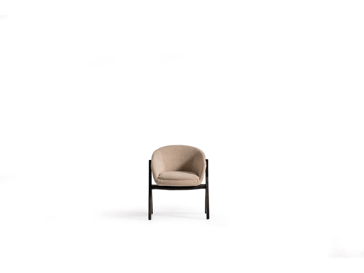 Chaise DUNE métal et tissu bouclé beige
