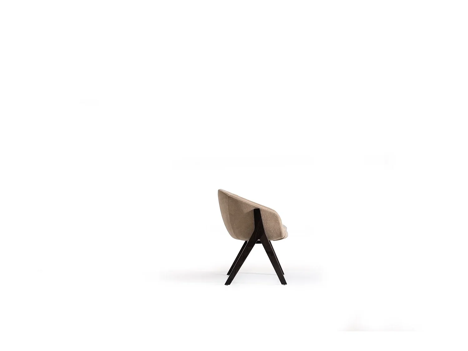 Chaise DUNE métal et tissu bouclé beige