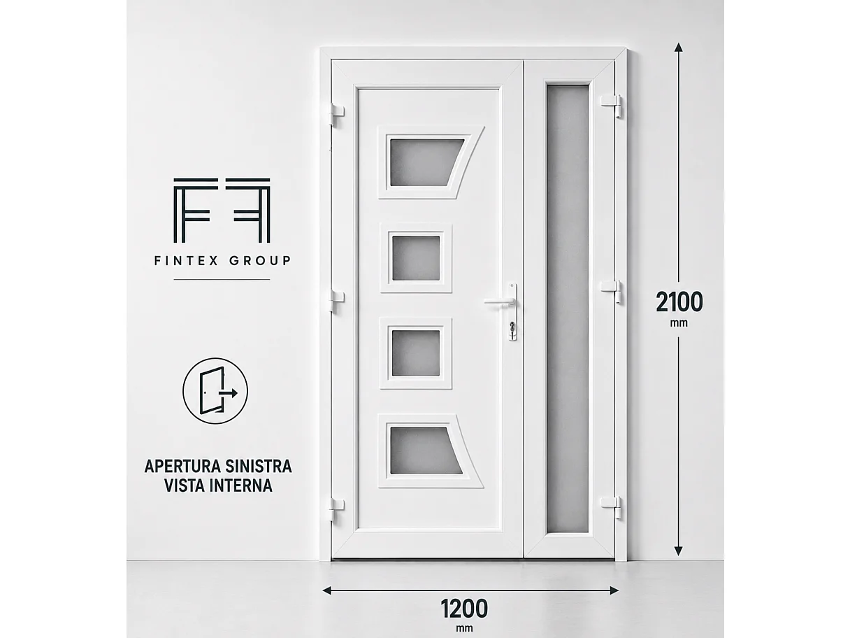 PVC Doppeltür Eingang 2 Blätter 1200x2100 mm - 24 mm Paneel, 70 mm Rahmen - Lieferung in 30 Tagen