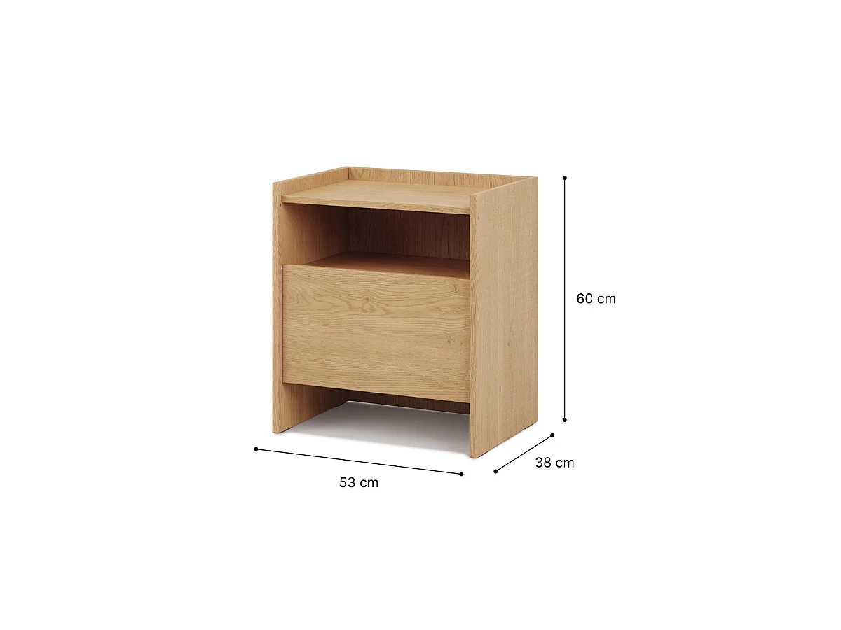 Nachttisch mit 1 Schublade Japandi Holz