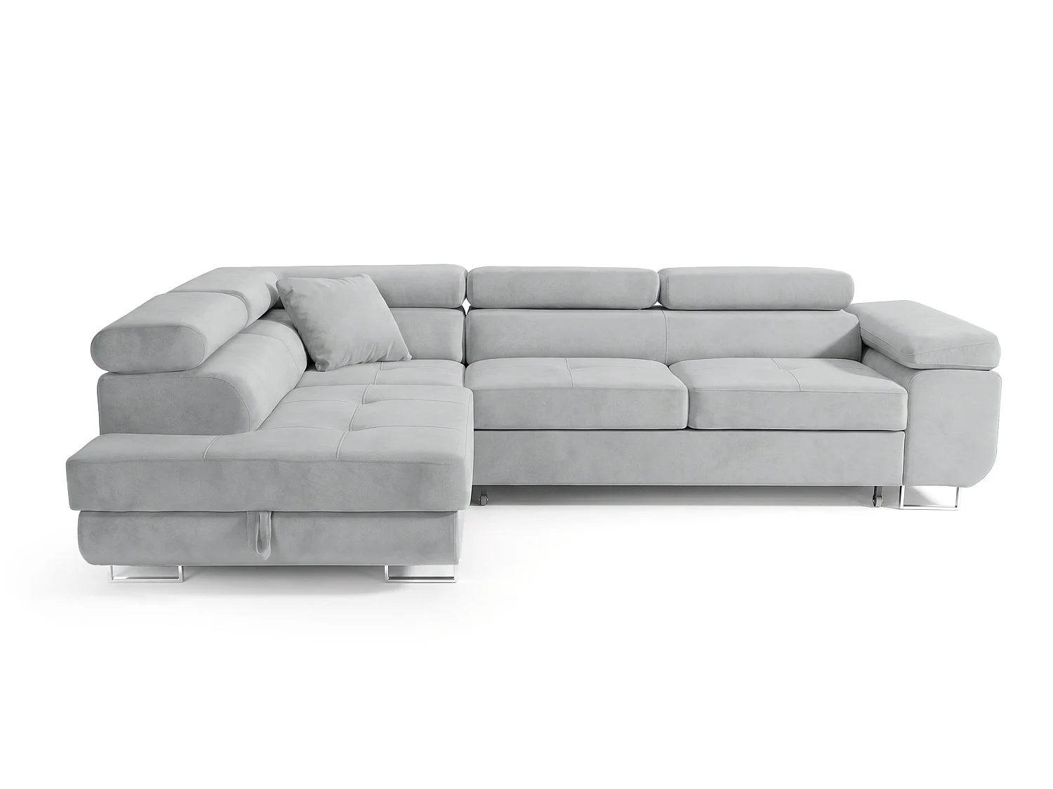 Ecksofa L-Form links mit Schlaffunktion hellgrau 272 cm - Luca