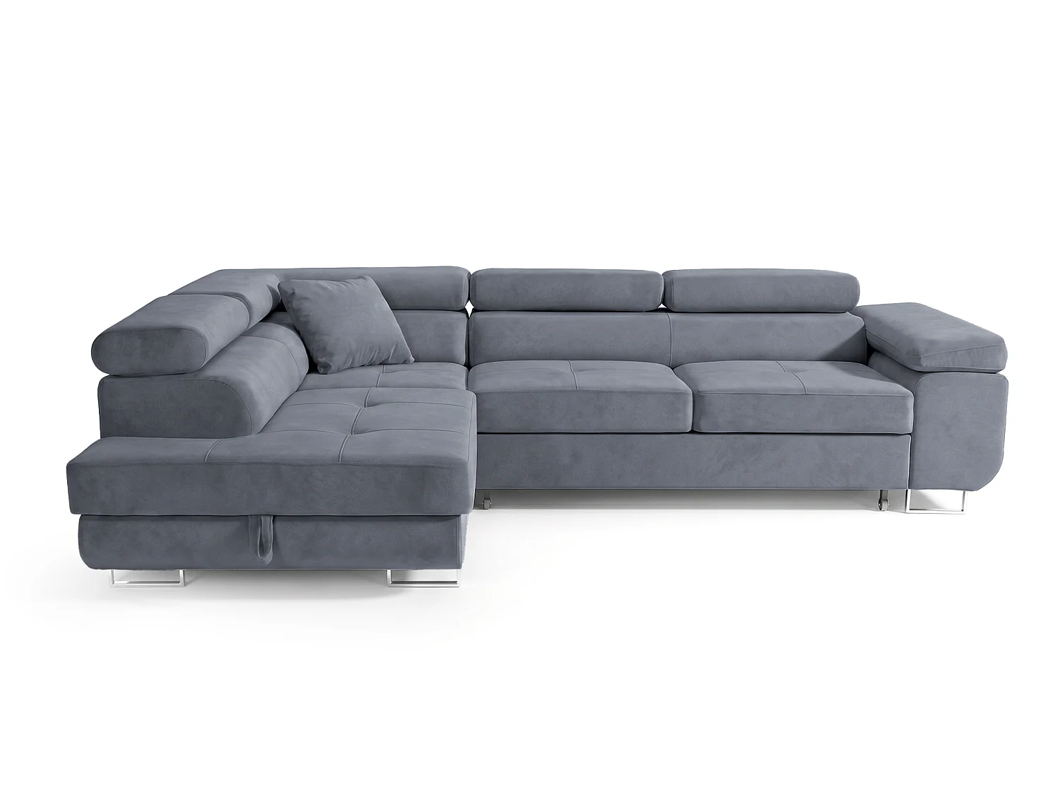 Ecksofa L-Form links mit Schlaffunktion grau 272 cm - Luca