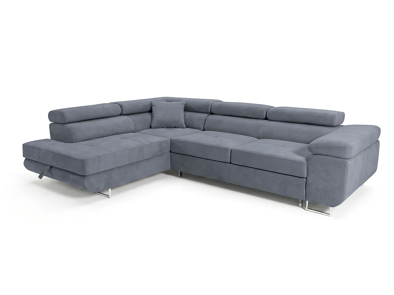 Ecksofa L-Form links mit Schlaffunktion grau 272 cm - Luca