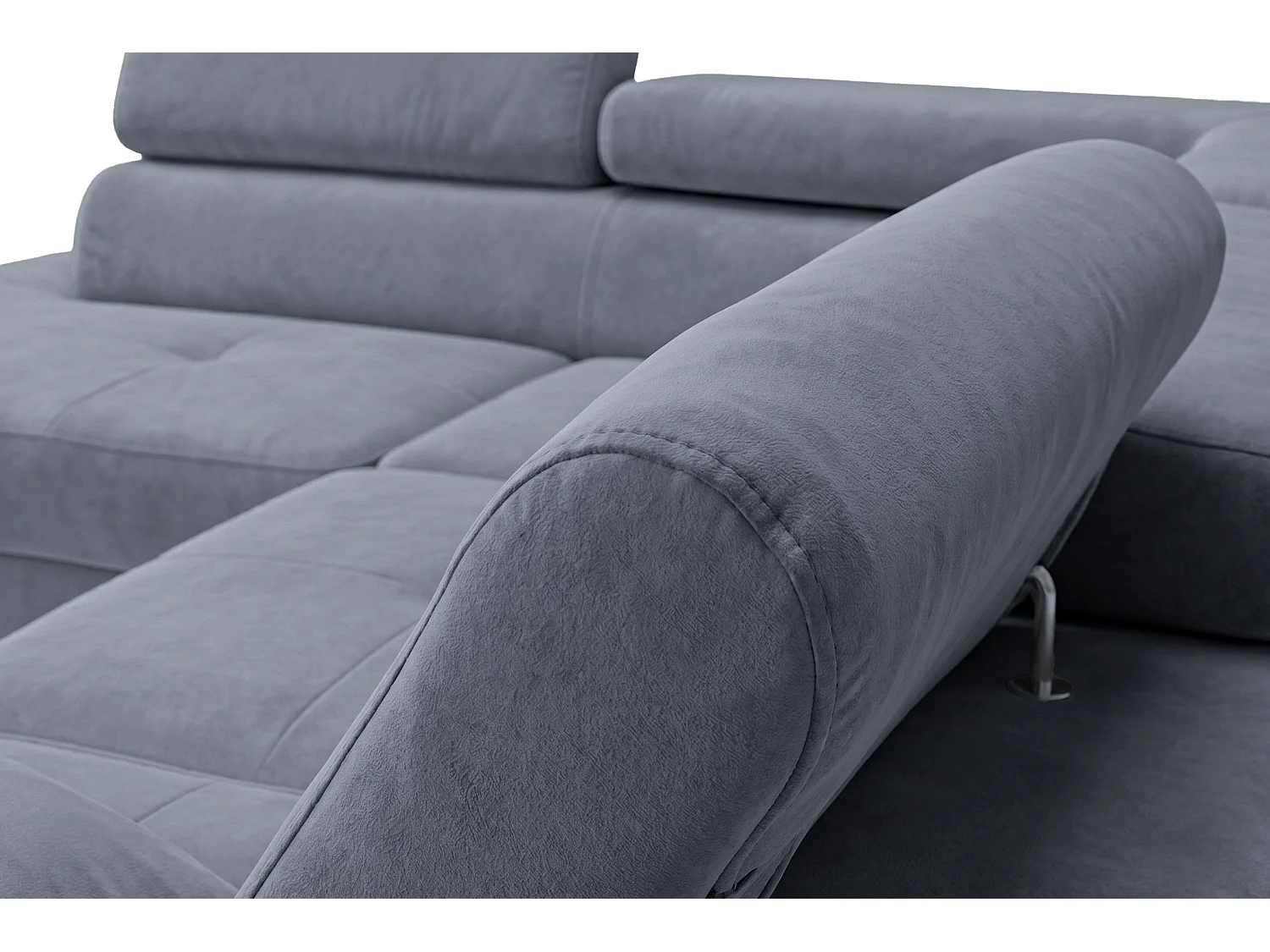 Ecksofa L-Form links mit Schlaffunktion grau 272 cm - Luca