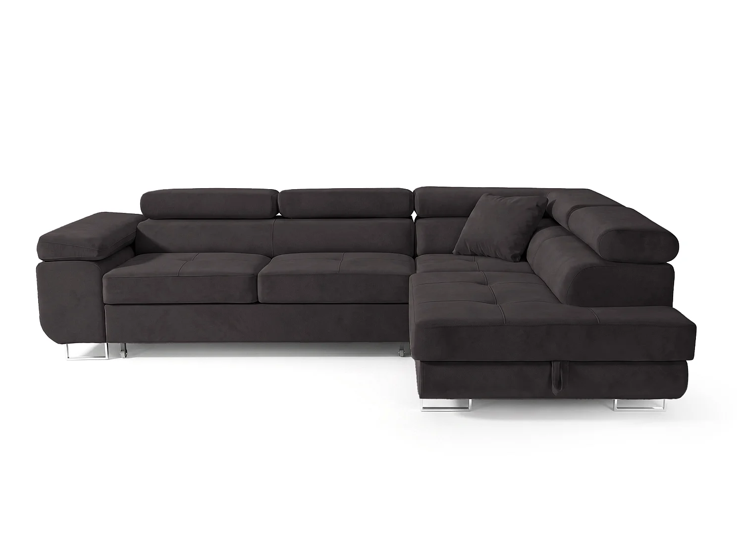 Ecksofa L-Form rechts mit Schlaffunktion graphit 272 cm - Luca