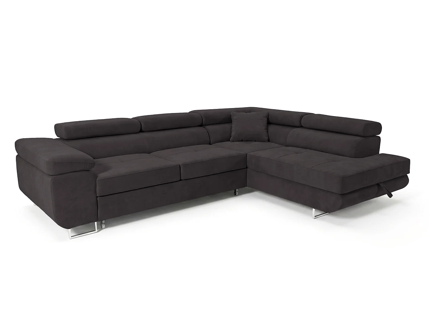Ecksofa L-Form rechts mit Schlaffunktion graphit 272 cm - Luca