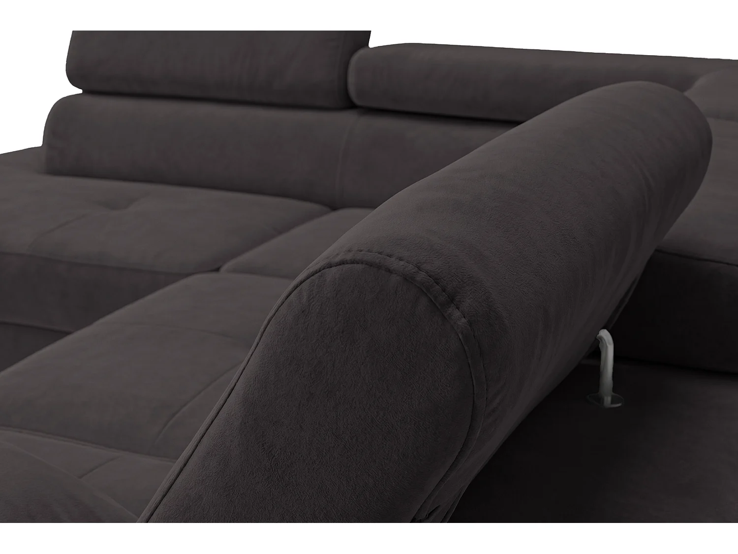 Ecksofa L-Form rechts mit Schlaffunktion graphit 272 cm - Luca