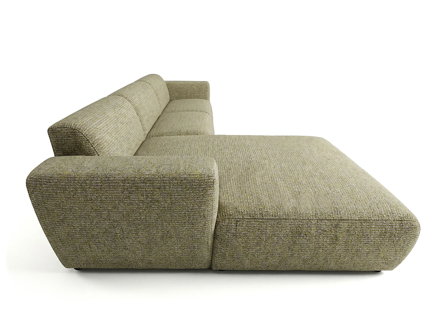 Canapé d'angle gauche en tissu bouclé jaune moutarde 310 cm - GIN
