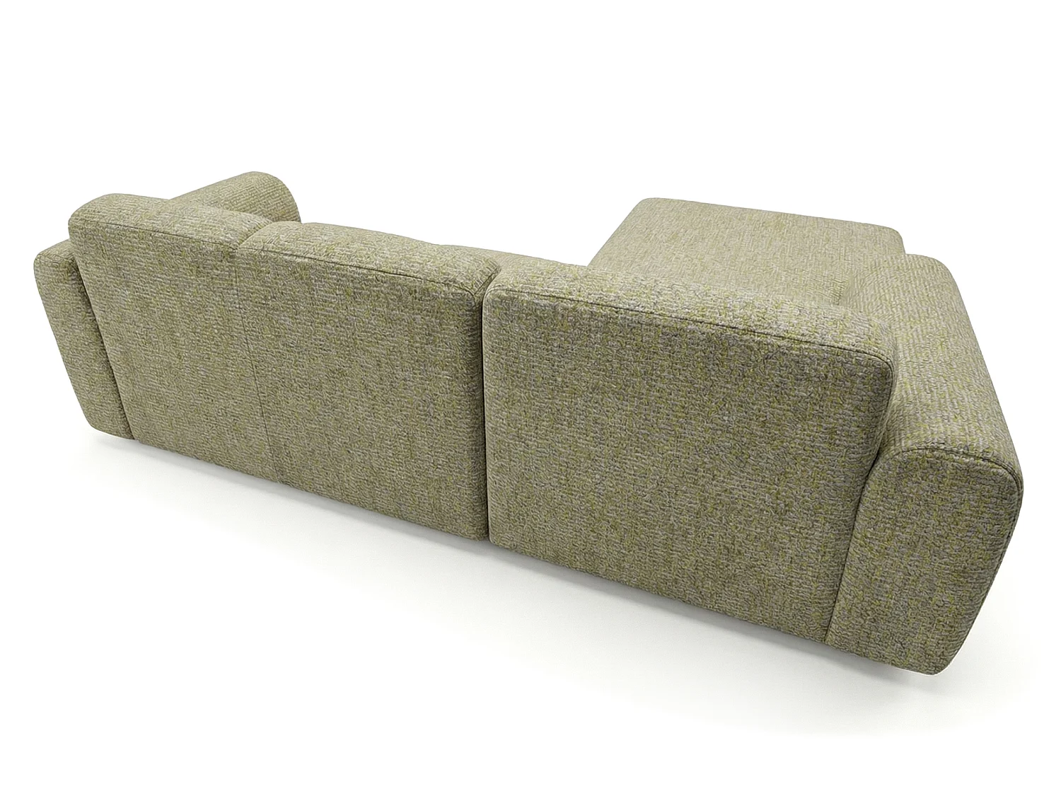 Canapé d'angle gauche en tissu bouclé jaune moutarde 310 cm - GIN
