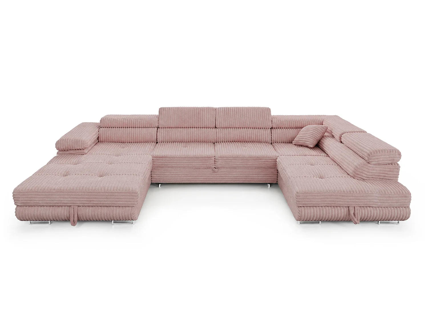Wohnlandschaft mit Schlaffunktion und 2 Bettkästen altrosa 345 cm - Cordo U