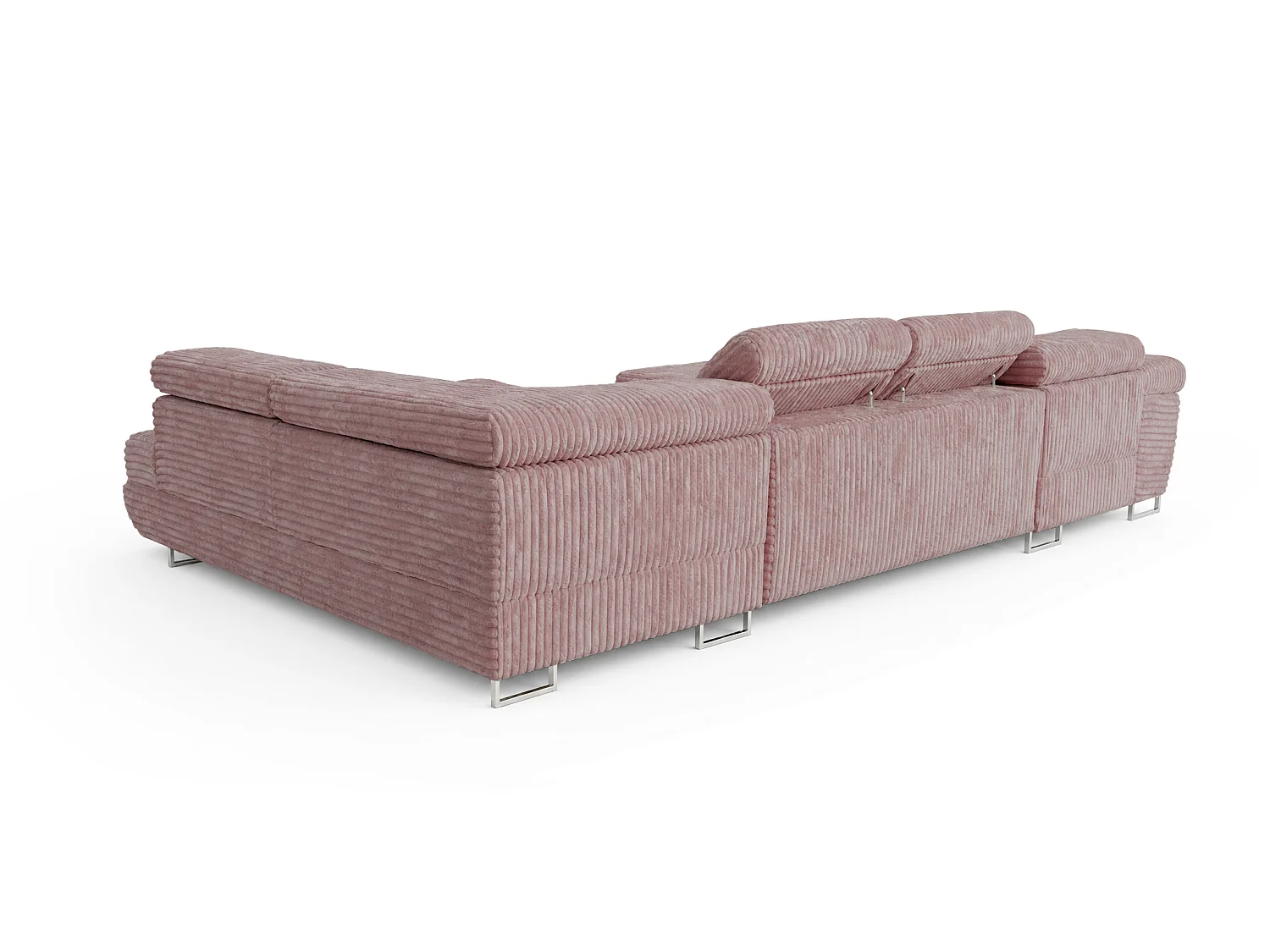 Wohnlandschaft mit Schlaffunktion und 2 Bettkästen altrosa 345 cm - Cordo U