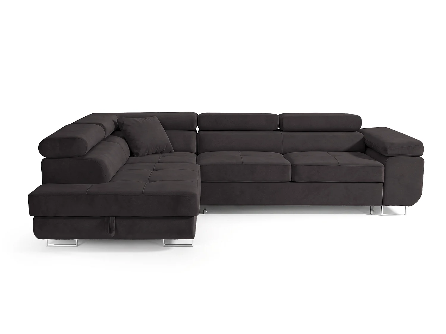 Ecksofa L-Form links mit Schlaffunktion graphit 272 cm - Luca