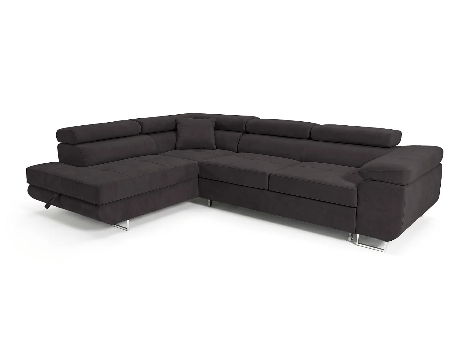 Ecksofa L-Form links mit Schlaffunktion graphit 272 cm - Luca