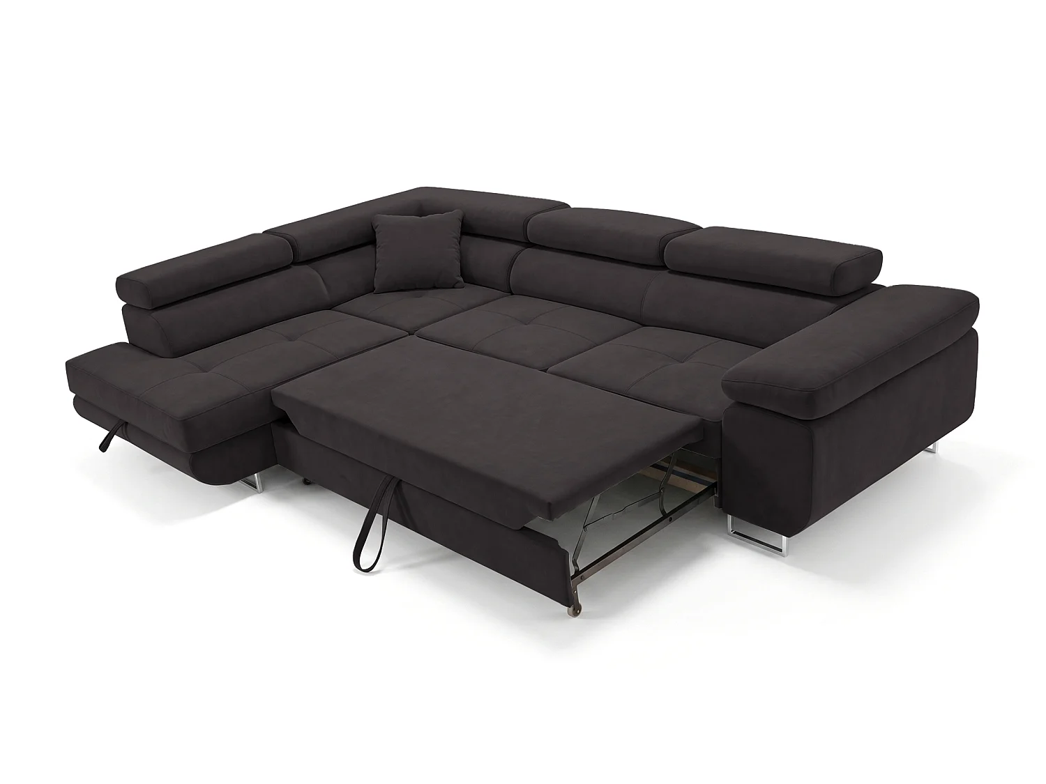 Ecksofa L-Form links mit Schlaffunktion graphit 272 cm - Luca