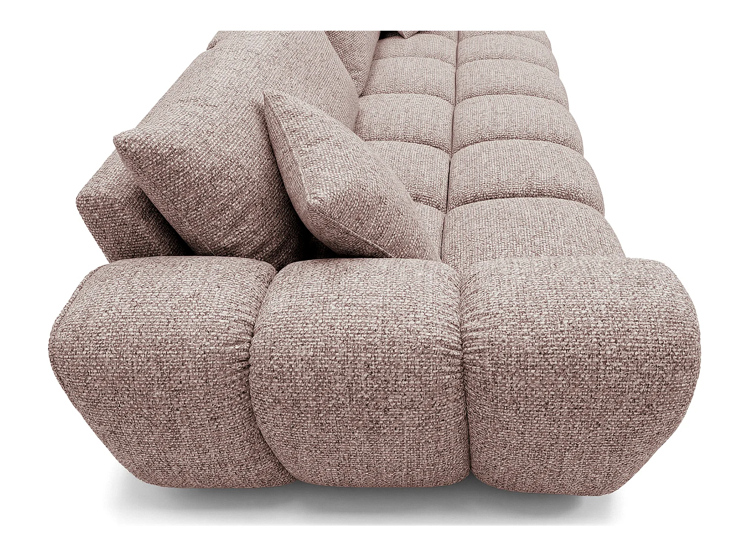 Canapé convertible en tissu bouclé rose poudré 240 cm - COSMO LUXURY