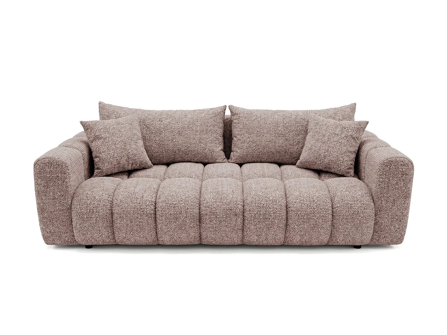 Canapé convertible en tissu bouclé rose poudré 240 cm - COSMO LUXURY