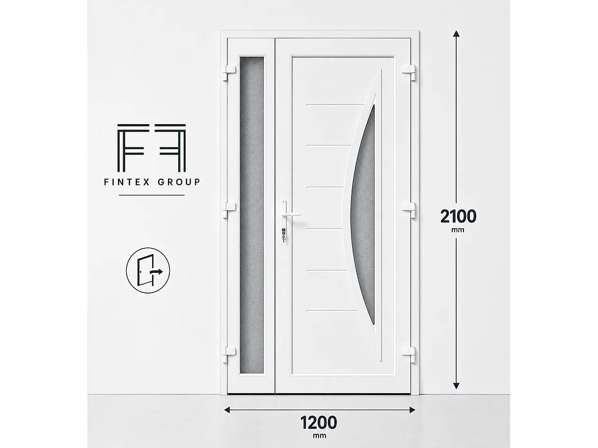 PVC Doppeltür Eingang 2 Blätter 1200x2100 mm - 24 mm Paneel, 70 mm Rahmen, Lieferung in 30 Tagen