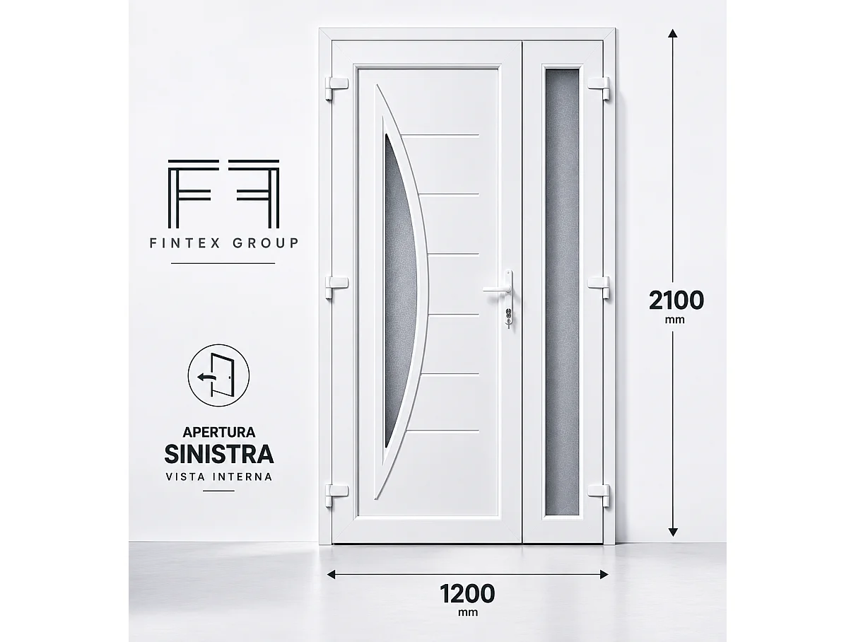 PVC Doppeltür Eingang 2 Blätter 1200x2100 mm - 24 mm Paneel, 70 mm Rahmen, Lieferung in 30 Tagen