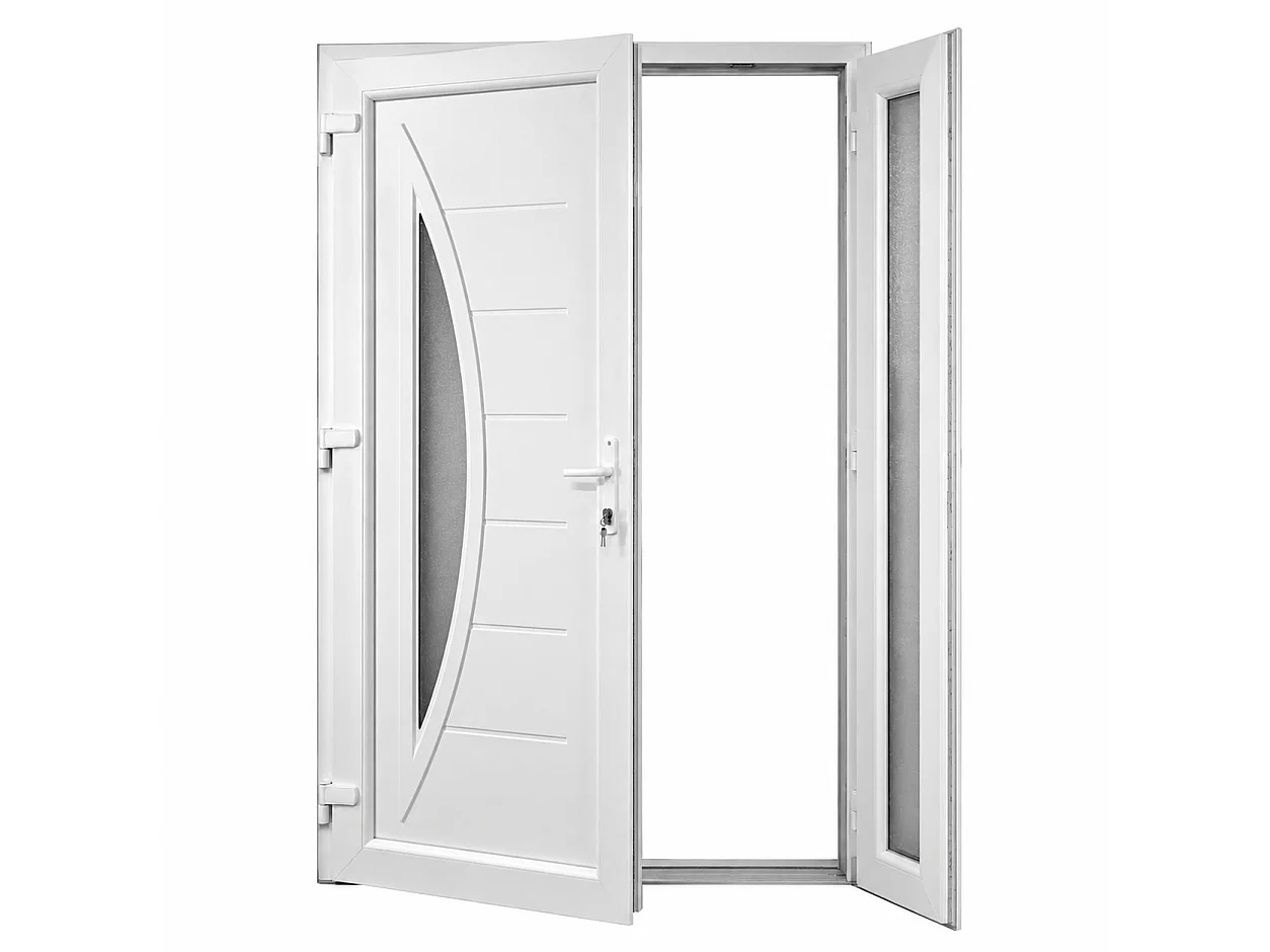 PVC Doppeltür Eingang 2 Blätter 1200x2100 mm - 24 mm Paneel, 70 mm Rahmen, Lieferung in 30 Tagen