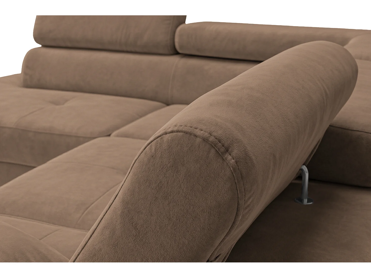 Ecksofa L-Form links mit Schlaffunktion braun 272 cm - Luca