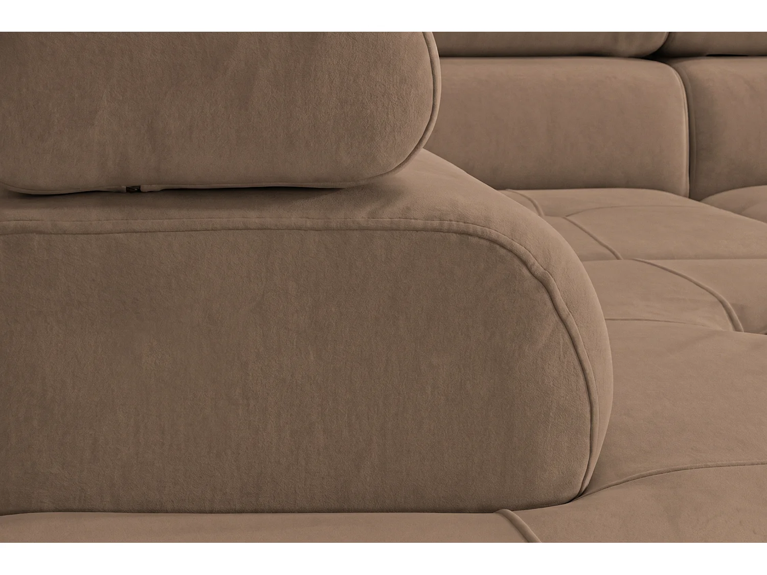 Ecksofa L-Form links mit Schlaffunktion braun 272 cm - Luca