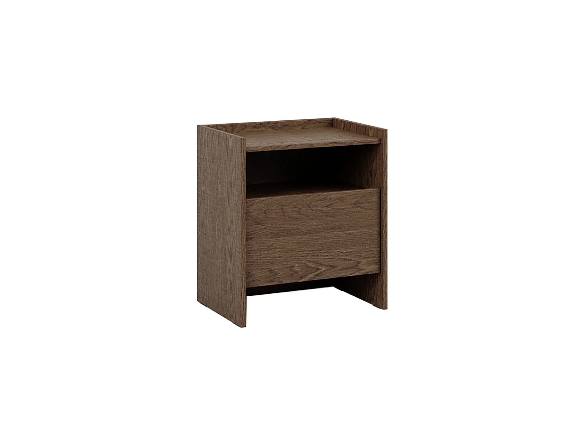 Nachttisch mit 1 Schublade Japandi Dunkles Holz