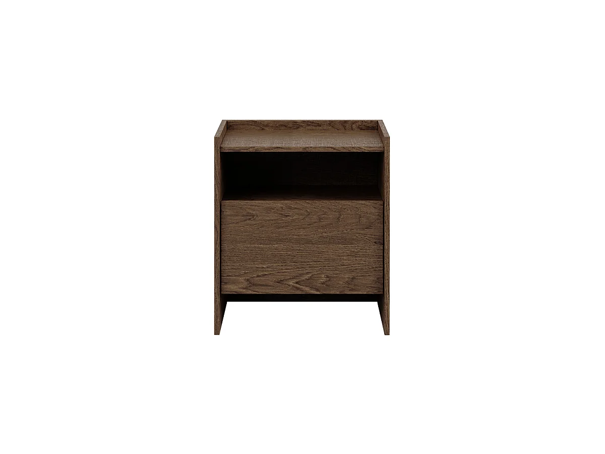 Nachttisch mit 1 Schublade Japandi Dunkles Holz
