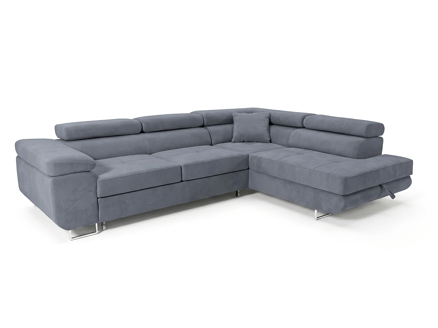 Ecksofa L-Form rechts mit Schlaffunktion grau 272 cm - Luca