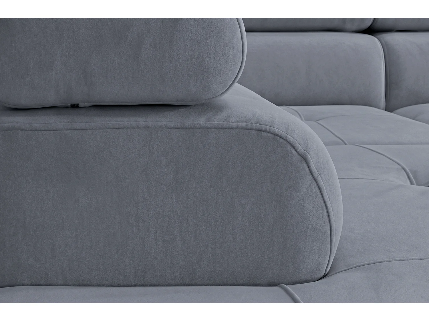 Ecksofa L-Form rechts mit Schlaffunktion grau 272 cm - Luca