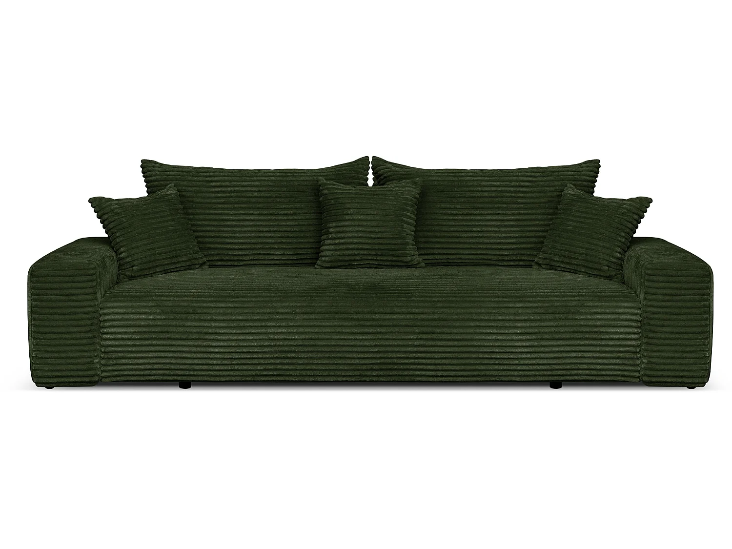 Canapé convertible avec coffre en velours côtelé vert foncé 265 cm - CORDO