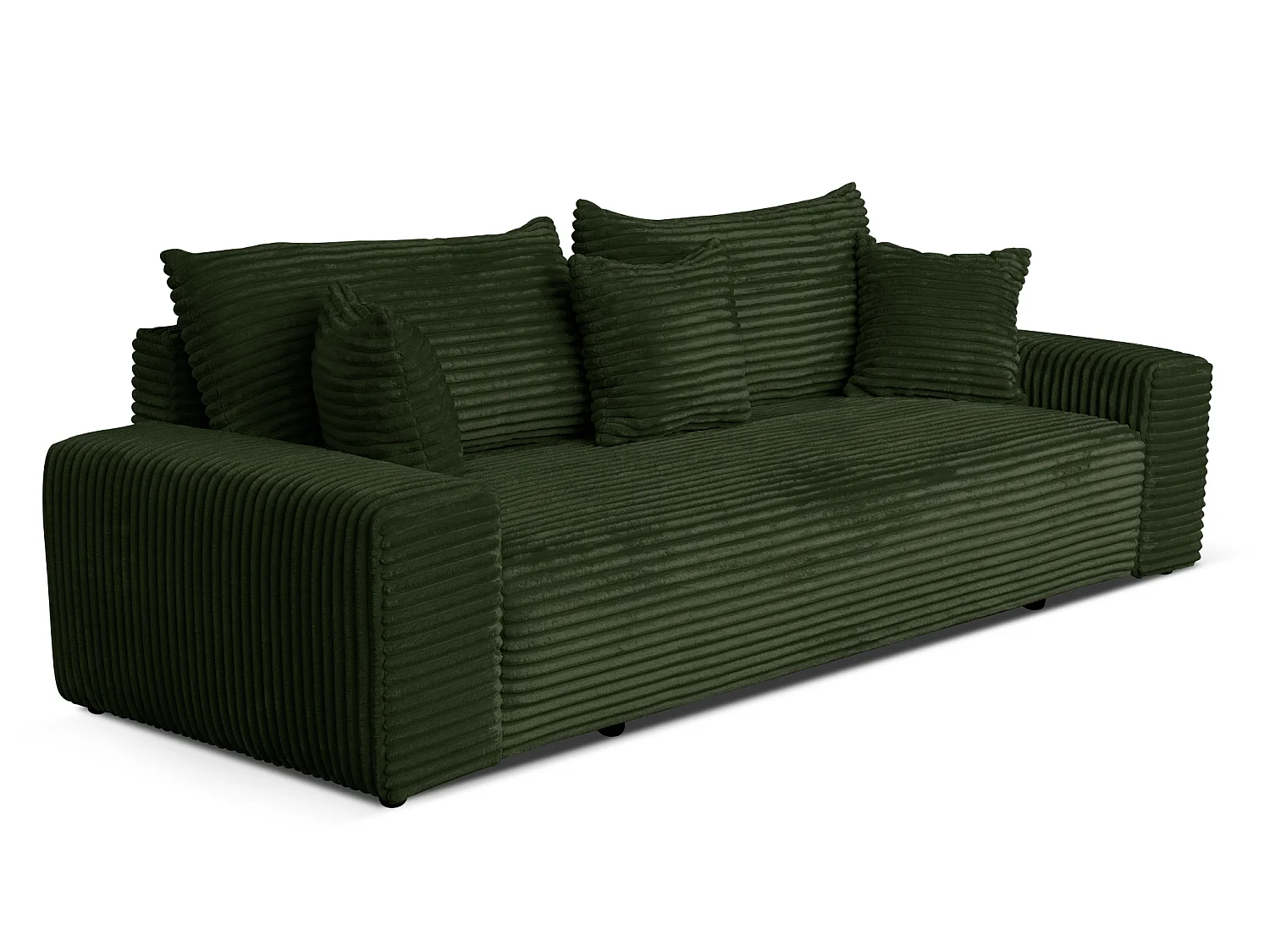 Canapé convertible avec coffre en velours côtelé vert foncé 265 cm - CORDO