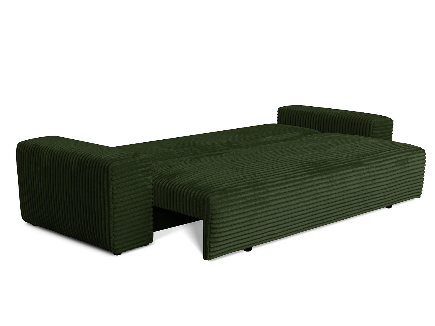 Canapé convertible avec coffre en velours côtelé vert foncé 265 cm - CORDO