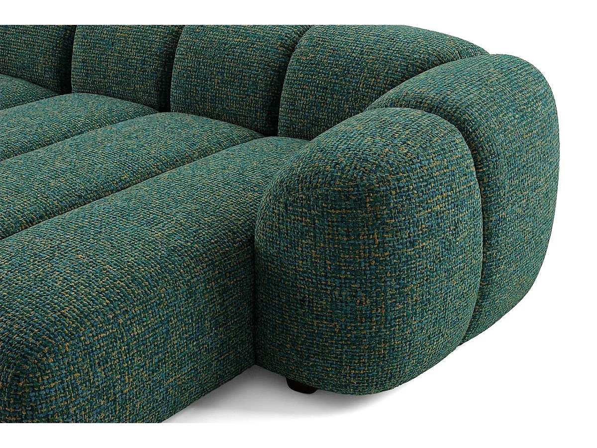 Canapé d'angle droit tissu bouclé vert 280 cm - Mali Design