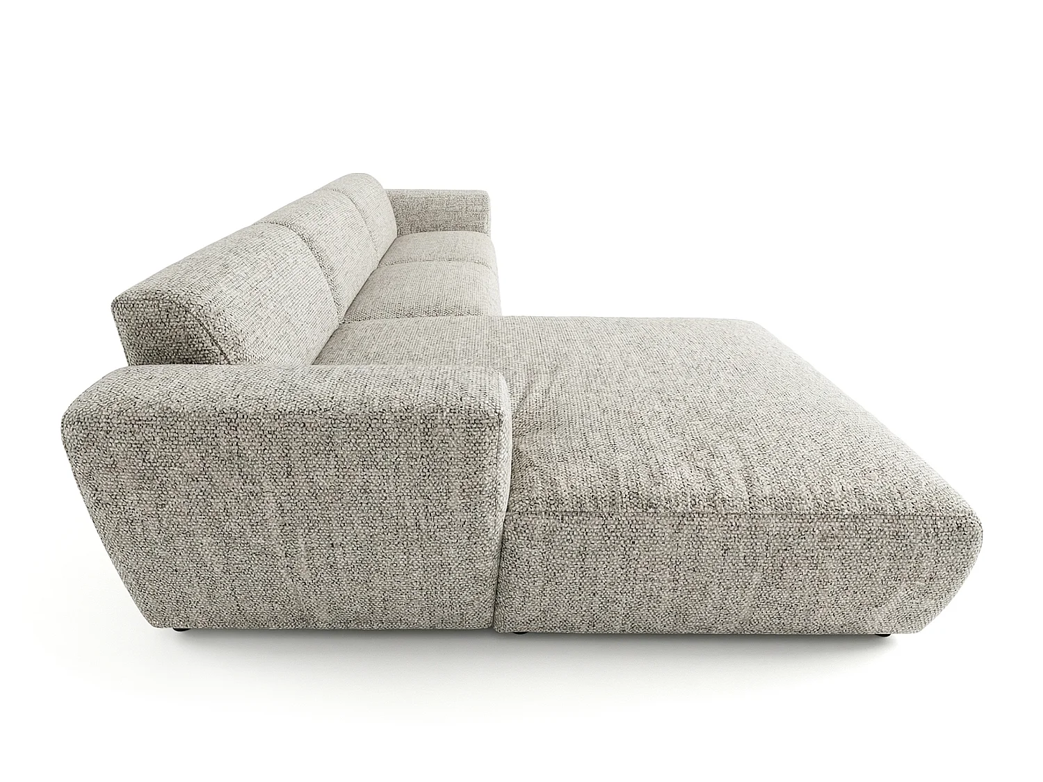 Canapé d'angle gauche en tissu bouclé gris clair 310 cm - GIN
