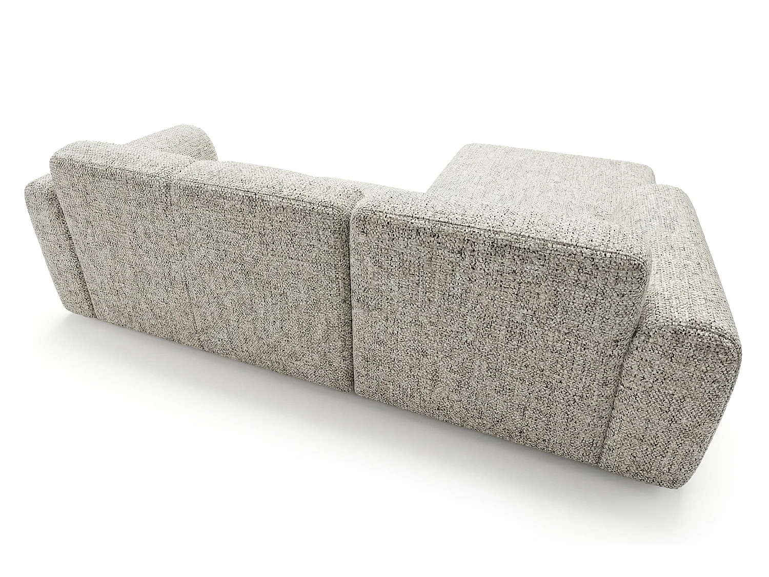 Canapé d'angle gauche en tissu bouclé gris clair 310 cm - GIN