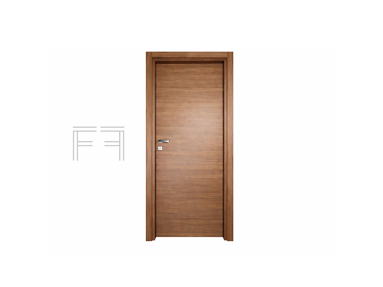 Porta interna scorrevole reversibile Nocciola effetto legno 80 x 210 cm - Fintex Group