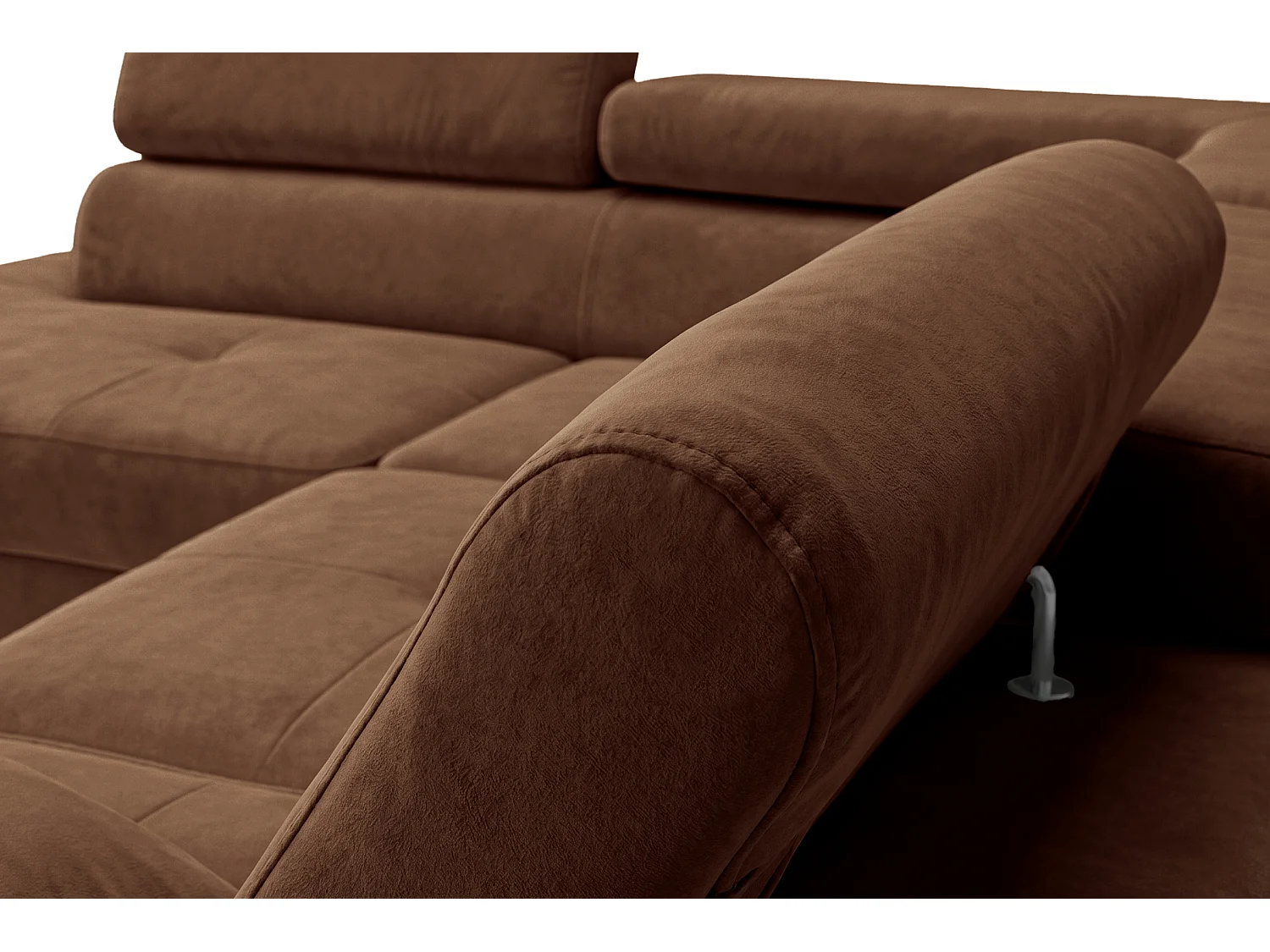 Ecksofa L-Form links mit Schlaffunktion dunkelbraun 272 cm - Luca
