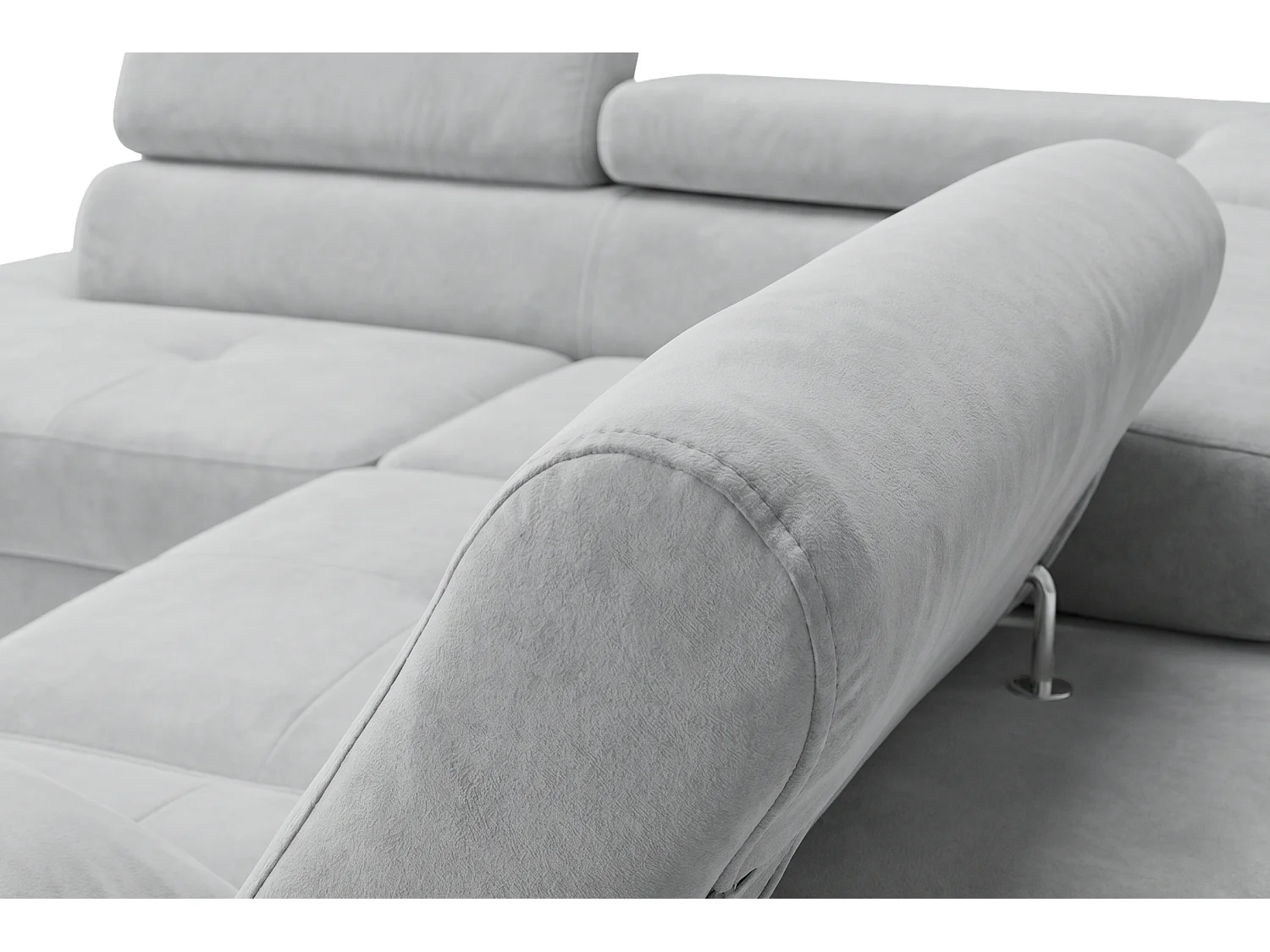 Ecksofa L-Form rechts mit Schlaffunktion hellgrau 272 cm - Luca