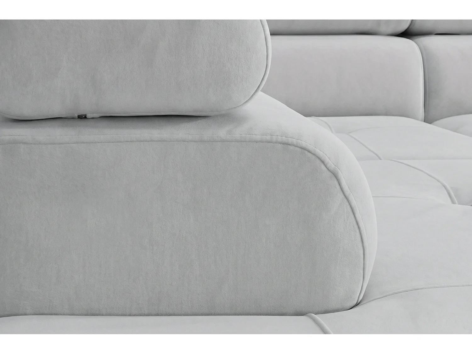 Ecksofa L-Form rechts mit Schlaffunktion hellgrau 272 cm - Luca