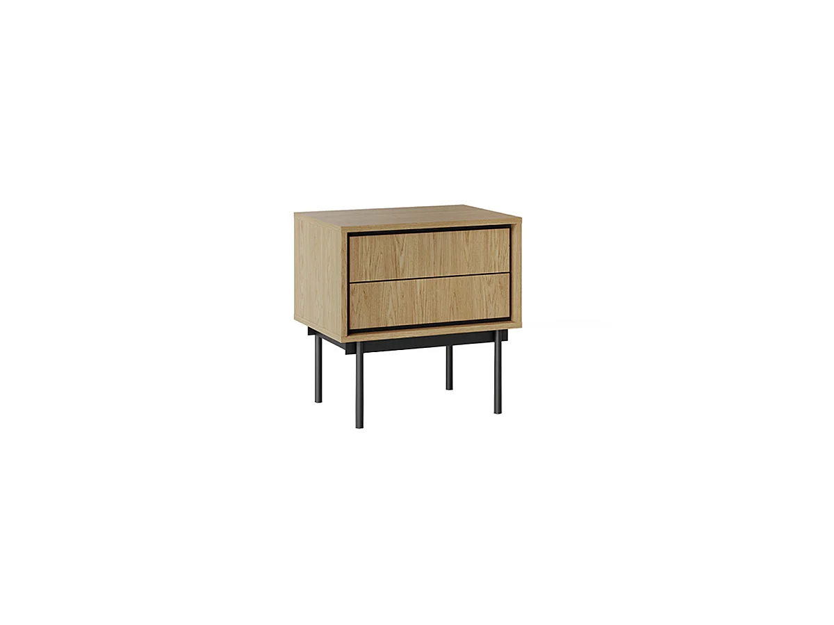Nachttisch mit 2 Schubladen Vidia Holz