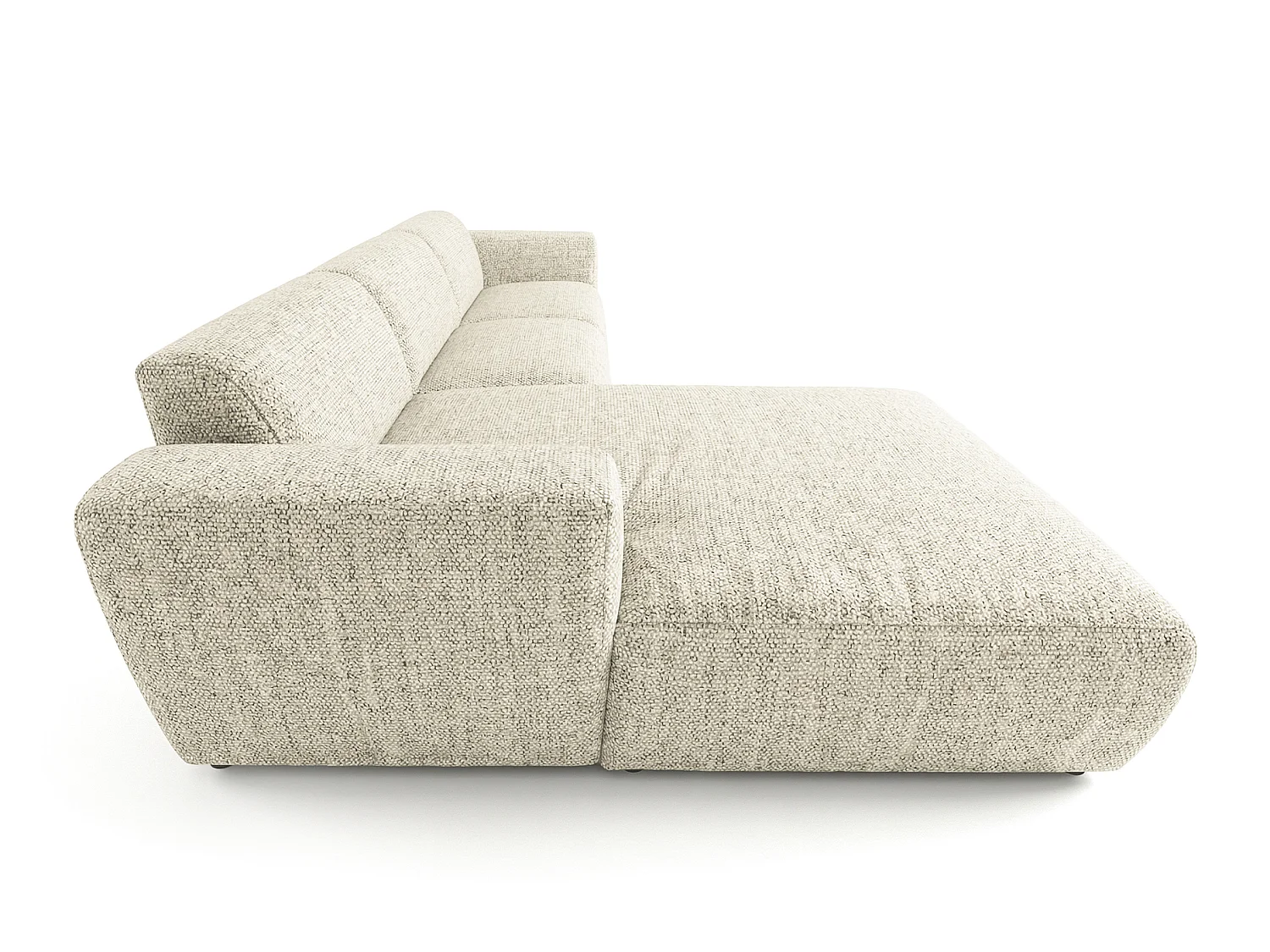 Canapé d'angle gauche en tissu bouclé blanc cassé 310 cm - GIN
