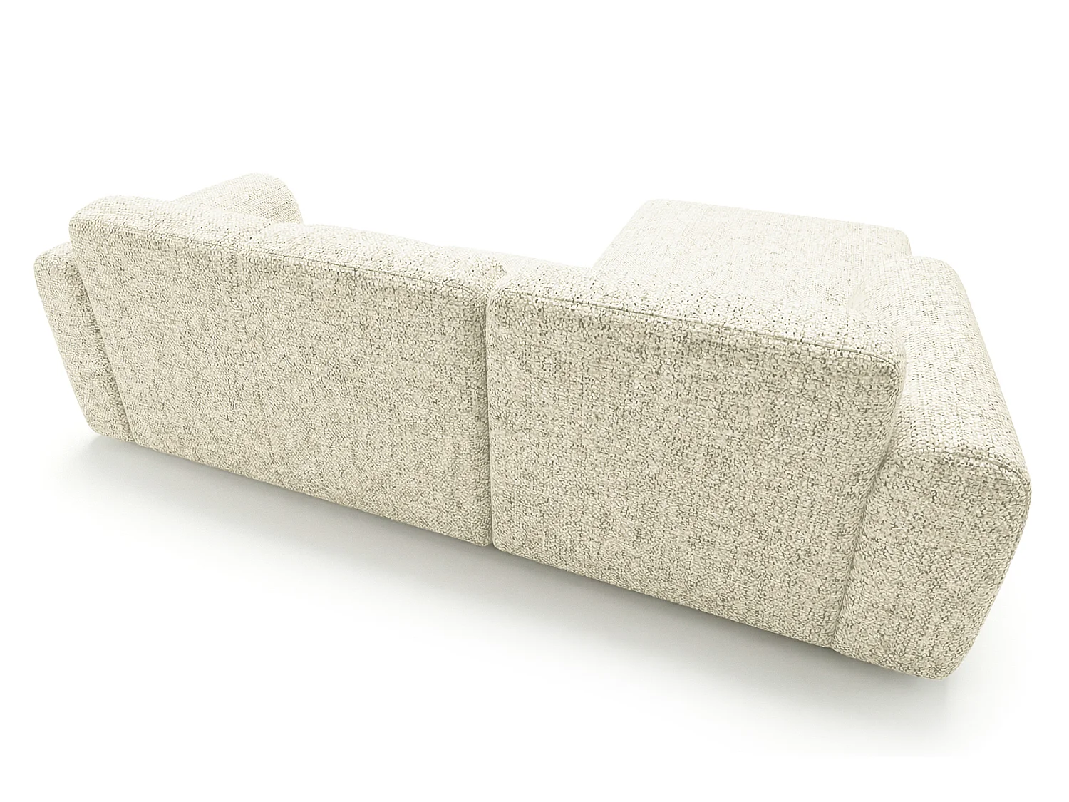 Canapé d'angle gauche en tissu bouclé blanc cassé 310 cm - GIN