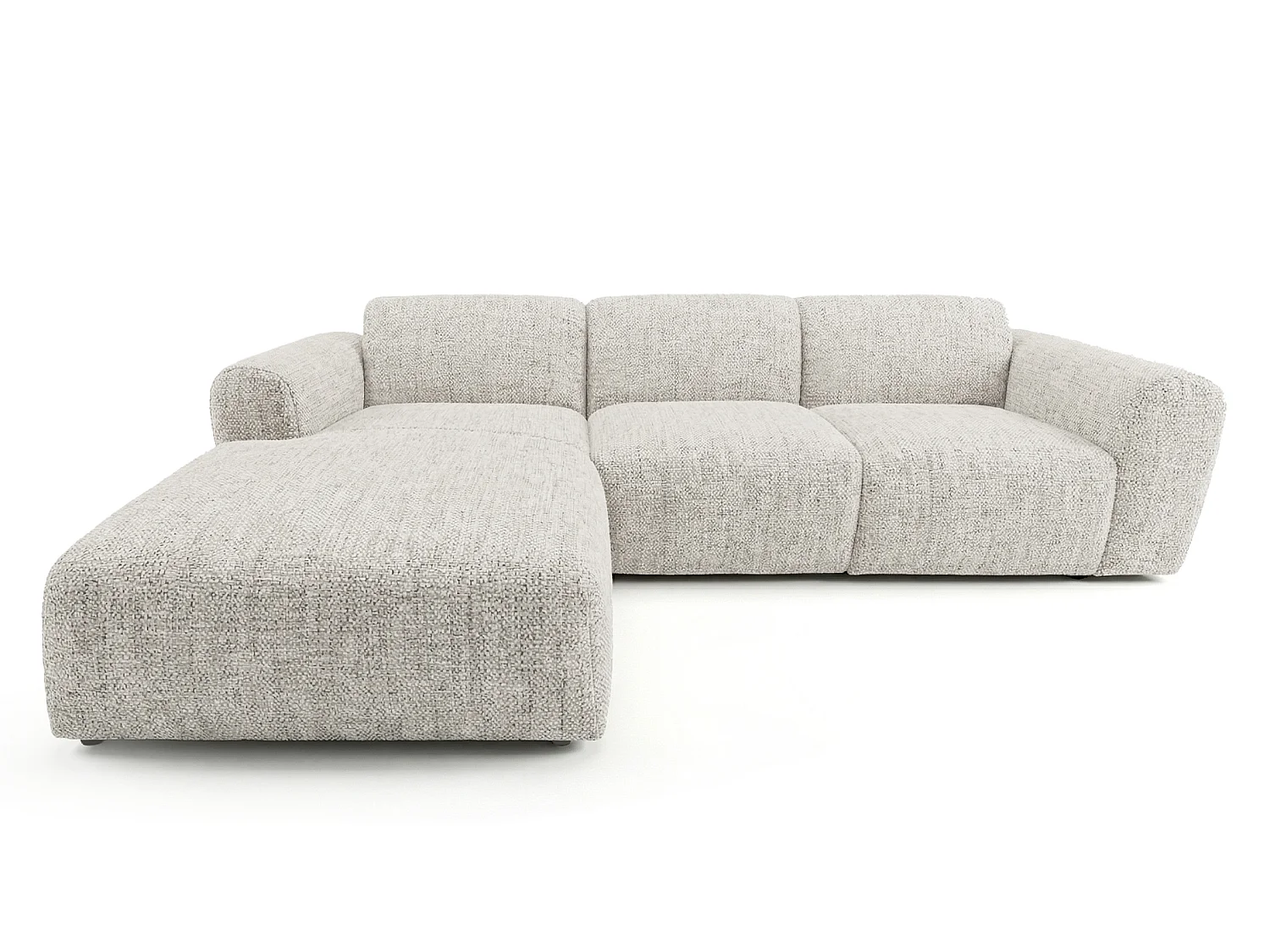 Canapé d'angle gauche en tissu bouclé beige 310 cm - GIN
