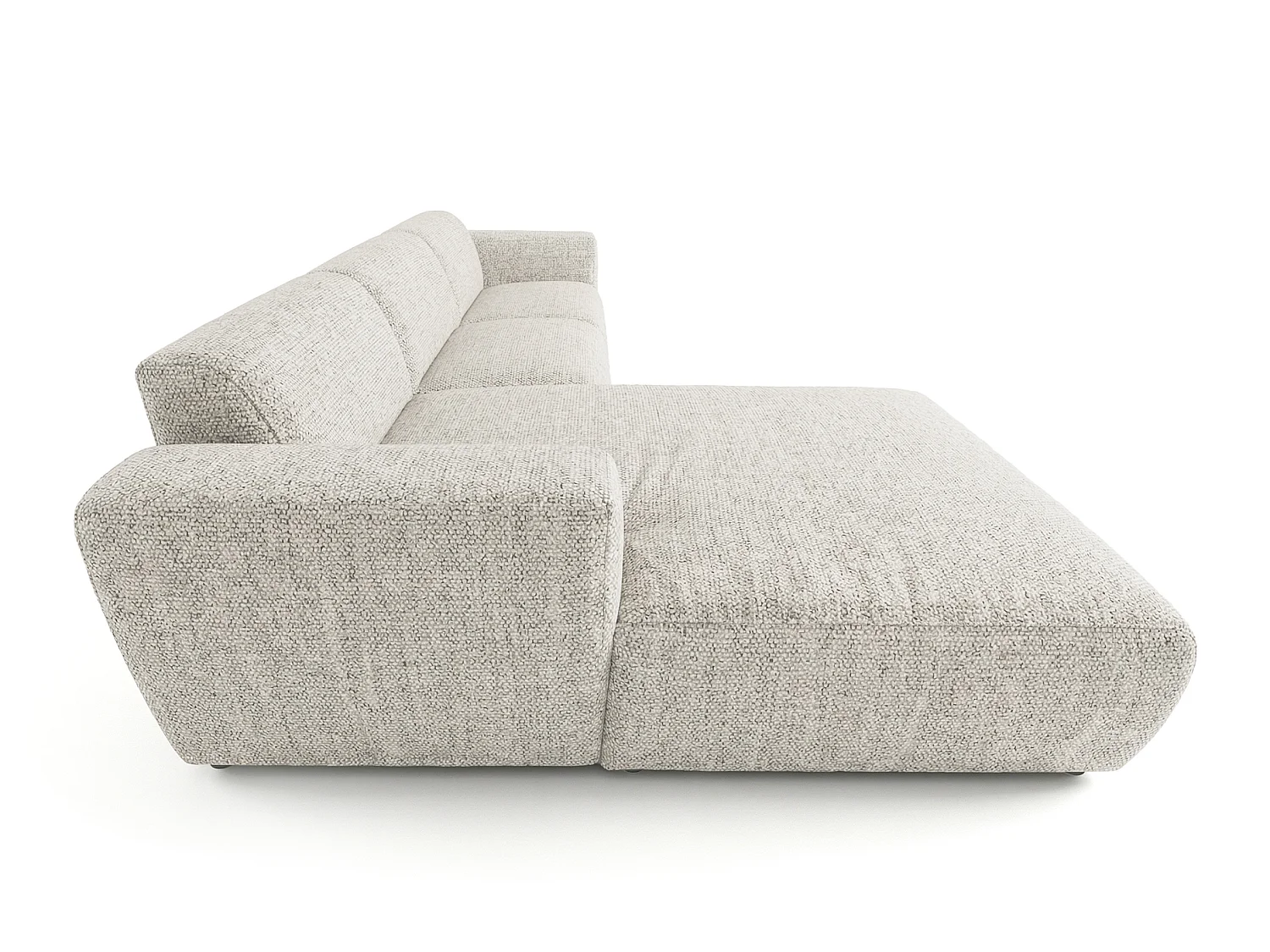 Canapé d'angle gauche en tissu bouclé beige 310 cm - GIN
