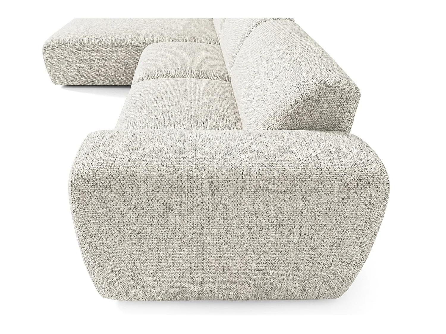 Canapé d'angle gauche en tissu bouclé beige 310 cm - GIN