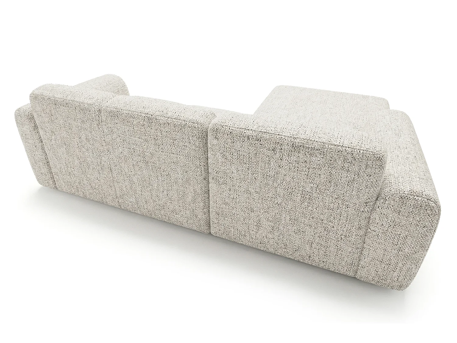Canapé d'angle gauche en tissu bouclé beige 310 cm - GIN