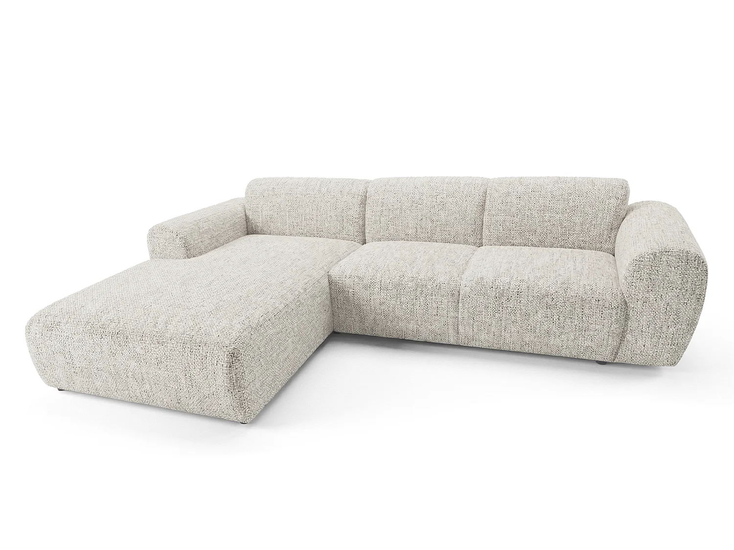 Canapé d'angle gauche en tissu bouclé beige 310 cm - GIN