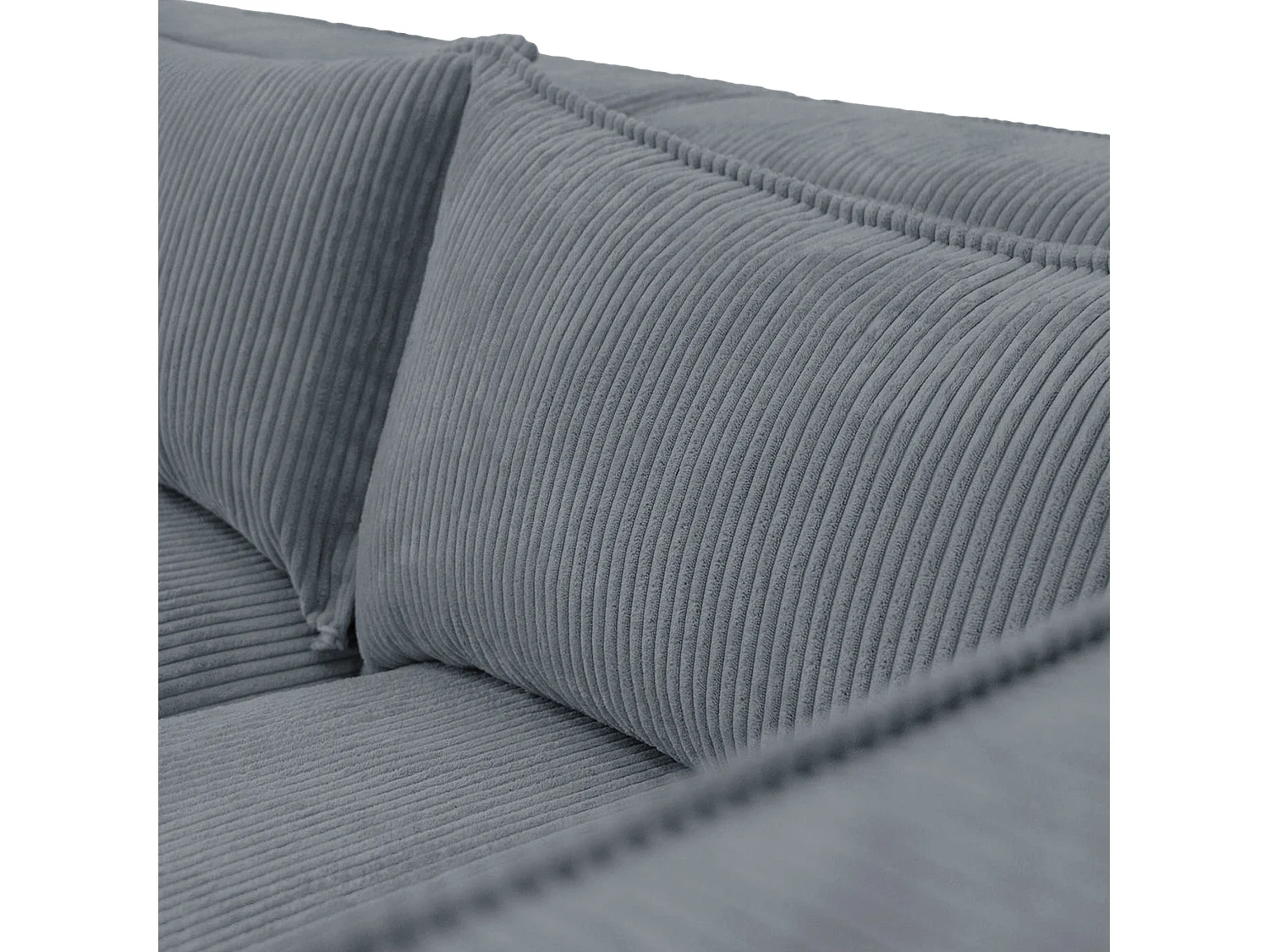 Canapé d'angle modulable en velours côtelé gris-bleu 290 cm - MODULO