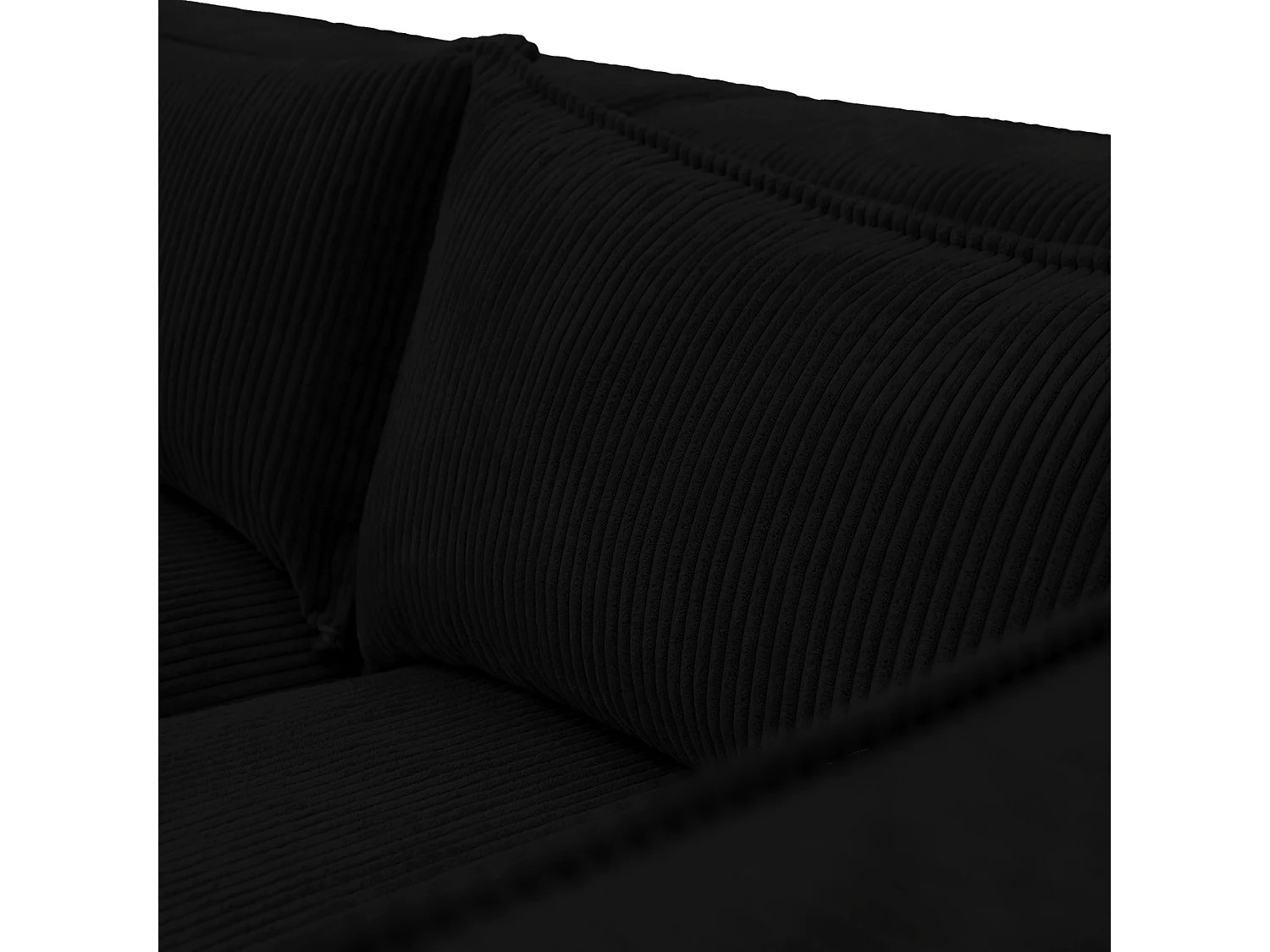 Canapé d'angle modulable en velours côtelé noir 290 cm - MODULO